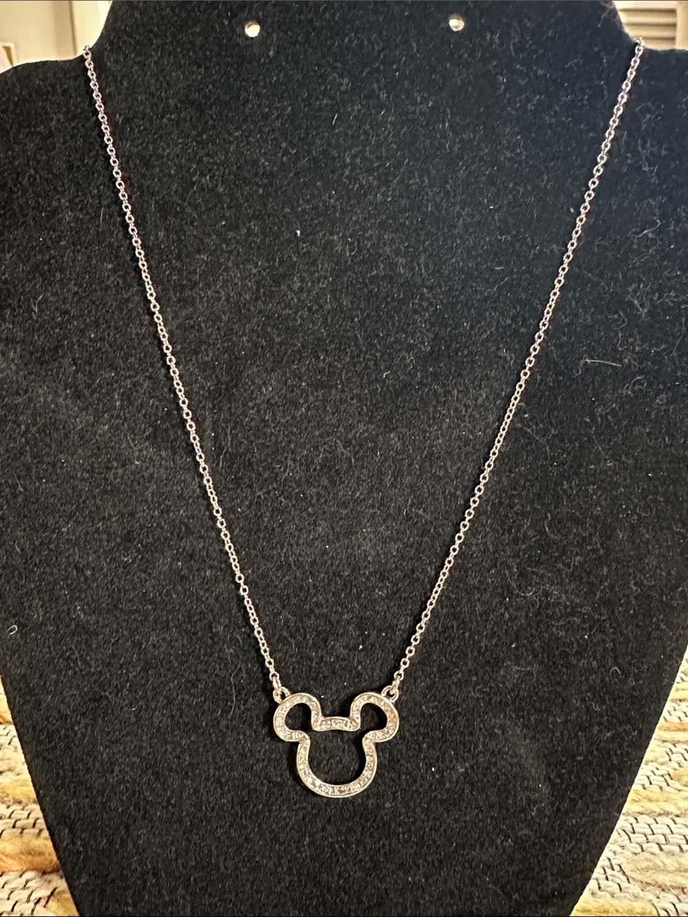 Disney Mickey Mouse Rhinestone Inset Necklace